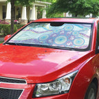 Australian Indigenous Aboriginal Art Auto Sun Shade Vivid Pastel Pink Teal