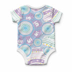 Australian Indigenous Aboriginal Art Baby Onesie Vivid Pastel Pink Teal