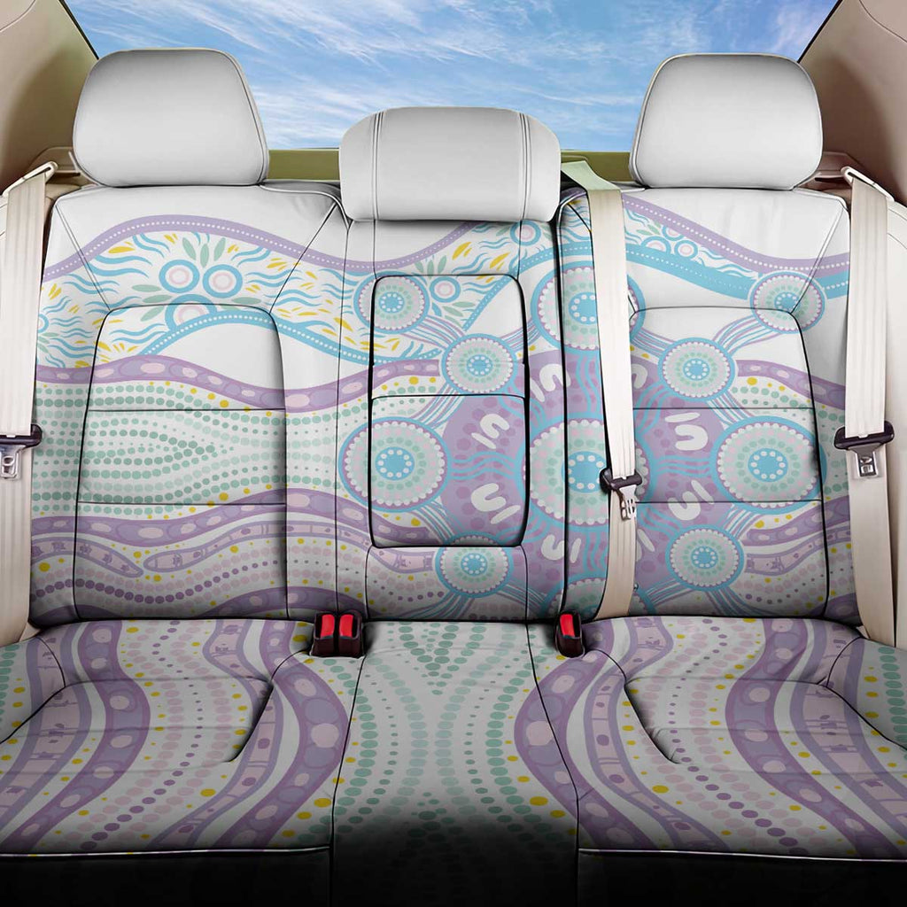 Australian Indigenous Aboriginal Art Back Car Seat Cover Vivid Pastel Pink Teal