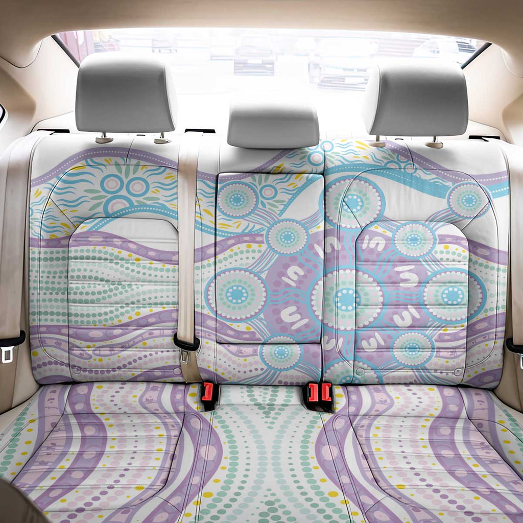 Australian Indigenous Aboriginal Art Back Car Seat Cover Vivid Pastel Pink Teal