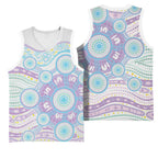 Australian Indigenous Aboriginal Art Basketball Jersey Vivid Pastel Pink Teal