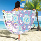 Australian Indigenous Aboriginal Art Beach Blanket Vivid Pastel Pink Teal
