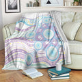 Australian Indigenous Aboriginal Art Blanket Vivid Pastel Pink Teal