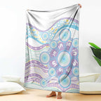 Australian Indigenous Aboriginal Art Blanket Vivid Pastel Pink Teal