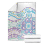 Australian Indigenous Aboriginal Art Blanket Vivid Pastel Pink Teal