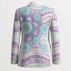 Australian Indigenous Aboriginal Art Blazer Vivid Pastel Pink Teal