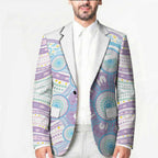 Australian Indigenous Aboriginal Art Blazer Vivid Pastel Pink Teal