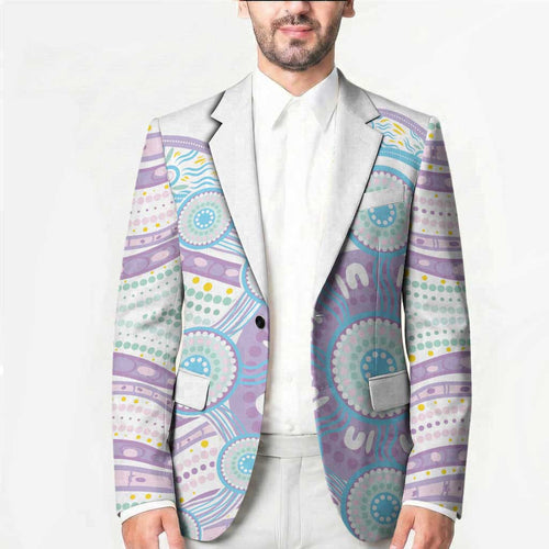 Australian Indigenous Aboriginal Art Blazer Vivid Pastel Pink Teal
