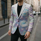 Australian Indigenous Aboriginal Art Blazer Vivid Pastel Pink Teal