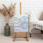 Australian Indigenous Aboriginal Art Canvas Wall Art Vivid Pastel Pink Teal