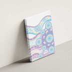 Australian Indigenous Aboriginal Art Canvas Wall Art Vivid Pastel Pink Teal