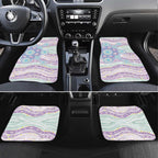 Australian Indigenous Aboriginal Art Car Mats Vivid Pastel Pink Teal