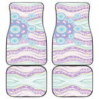Australian Indigenous Aboriginal Art Car Mats Vivid Pastel Pink Teal