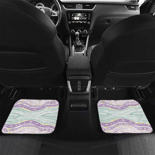 Australian Indigenous Aboriginal Art Car Mats Vivid Pastel Pink Teal