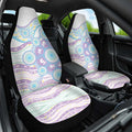 Australian Indigenous Aboriginal Art Car Seat Cover Vivid Pastel Pink Teal