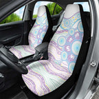 Australian Indigenous Aboriginal Art Car Seat Cover Vivid Pastel Pink Teal