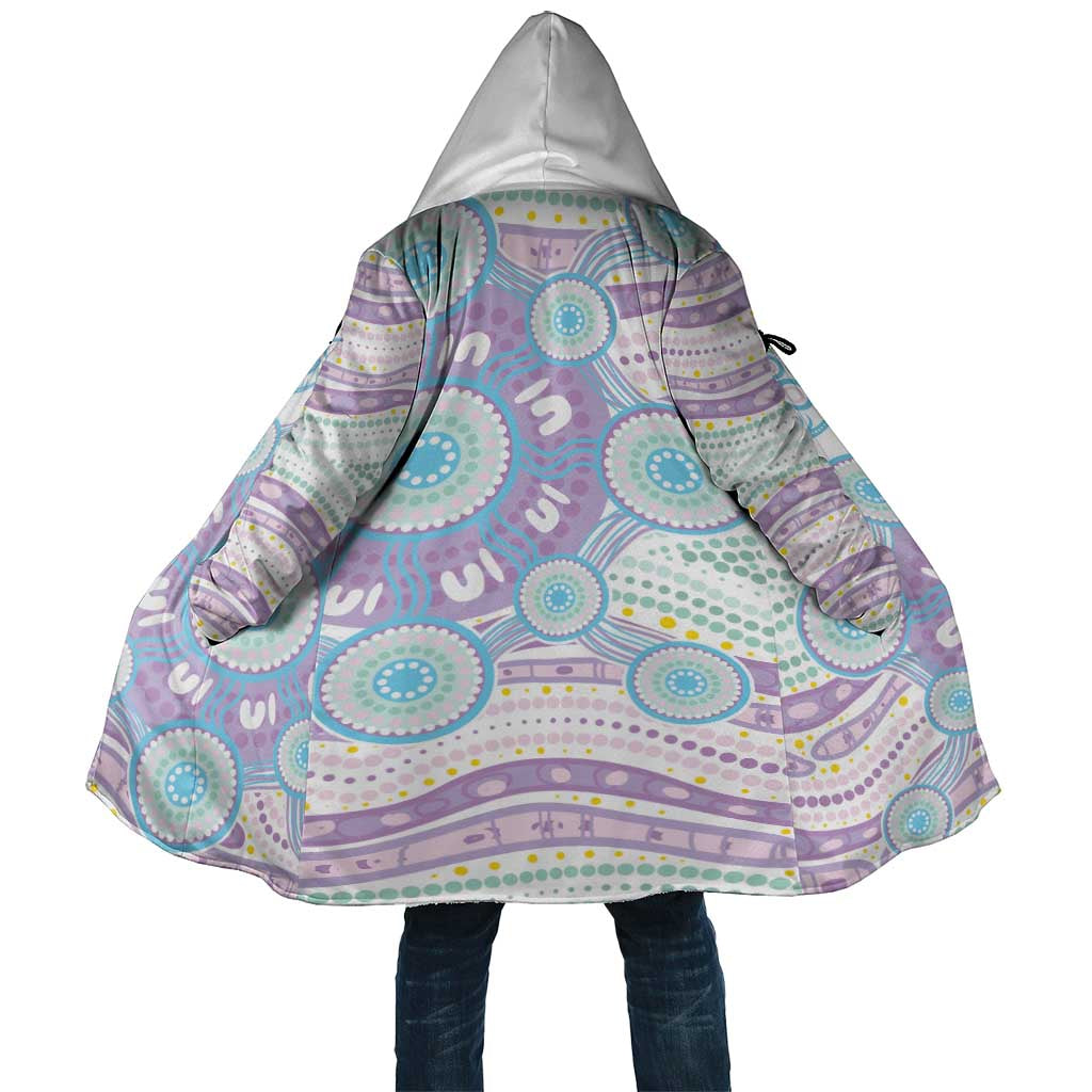 Australian Indigenous Aboriginal Art Cloak Vivid Pastel Pink Teal