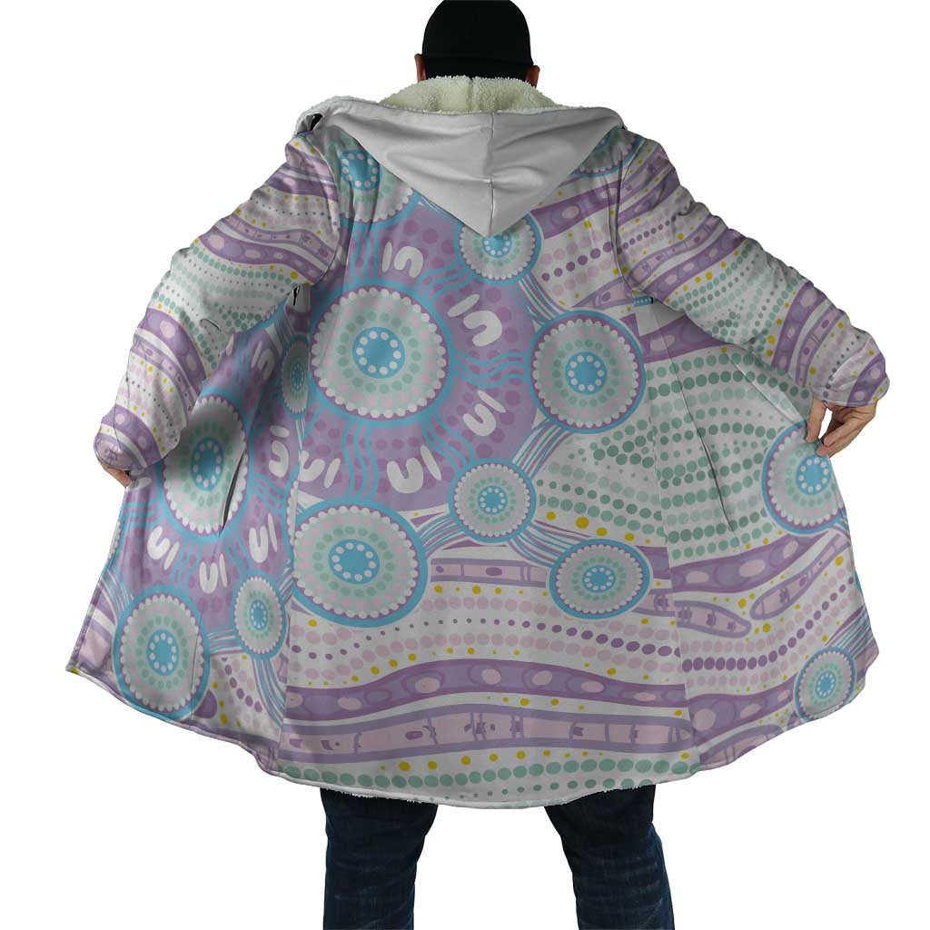 Australian Indigenous Aboriginal Art Cloak Vivid Pastel Pink Teal