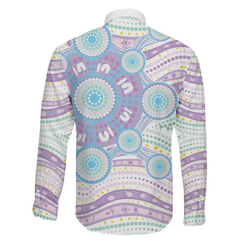 Australian Indigenous Aboriginal Art Family Matching Mermaid Dress and Hawaiian Shirt Vivid Pastel Pink Teal