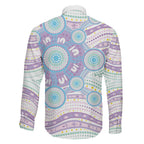Australian Indigenous Aboriginal Art Family Matching Puletasi and Hawaiian Shirt Vivid Pastel Pink Teal
