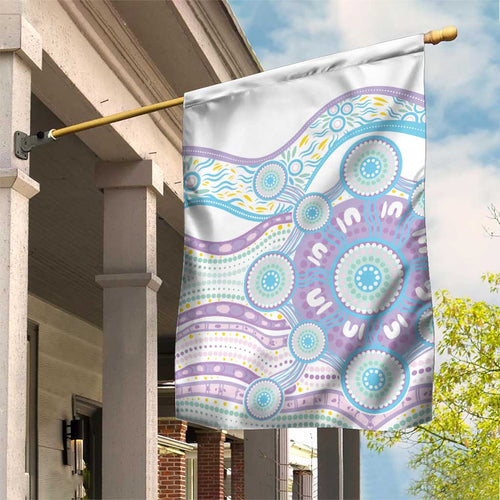 Australian Indigenous Aboriginal Art Garden Flag Vivid Pastel Pink Teal