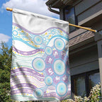 Australian Indigenous Aboriginal Art Garden Flag Vivid Pastel Pink Teal