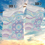 Australian Indigenous Aboriginal Art Garden Flag Vivid Pastel Pink Teal
