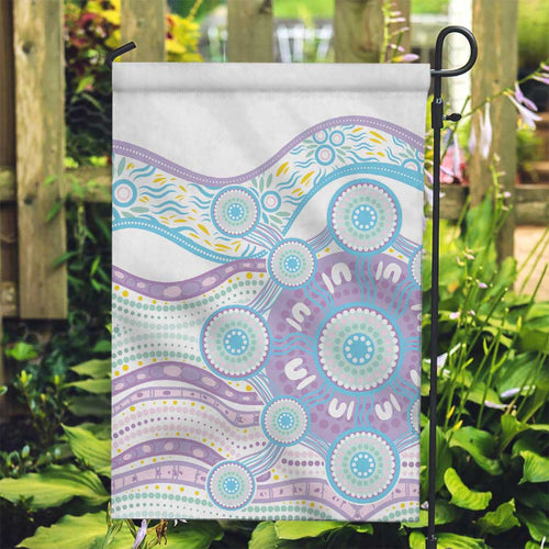 Australian Indigenous Aboriginal Art Garden Flag Vivid Pastel Pink Teal