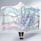 Australian Indigenous Aboriginal Art Hooded Blanket Vivid Pastel Pink Teal