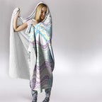 Australian Indigenous Aboriginal Art Hooded Blanket Vivid Pastel Pink Teal