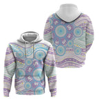 Australian Indigenous Aboriginal Art Hoodie Vivid Pastel Pink Teal