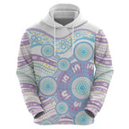 Australian Indigenous Aboriginal Art Hoodie Vivid Pastel Pink Teal