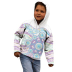 Australian Indigenous Aboriginal Art Kid Hoodie Vivid Pastel Pink Teal