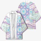 Australian Indigenous Aboriginal Art Kimono Vivid Pastel Pink Teal