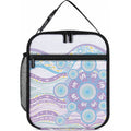 Australian Indigenous Aboriginal Art Lunch Bag Vivid Pastel Pink Teal