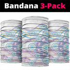 Australian Indigenous Aboriginal Art Neck Gaiter Vivid Pastel Pink Teal