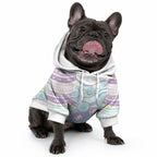 Australian Indigenous Aboriginal Art Pet Hoodie Vivid Pastel Pink Teal