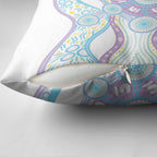 Australian Indigenous Aboriginal Art Pillow Cover Vivid Pastel Pink Teal