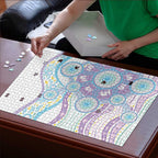 Australian Indigenous Aboriginal Art Puzzle Vivid Pastel Pink Teal