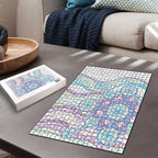 Australian Indigenous Aboriginal Art Puzzle Vivid Pastel Pink Teal