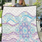 Australian Indigenous Aboriginal Art Quilt Vivid Pastel Pink Teal