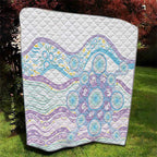 Australian Indigenous Aboriginal Art Quilt Vivid Pastel Pink Teal