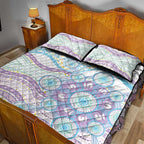 Australian Indigenous Aboriginal Art Quilt Bed Set Vivid Pastel Pink Teal