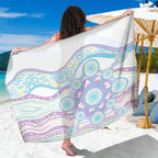 Australian Indigenous Aboriginal Art Sarong Vivid Pastel Pink Teal