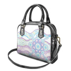 Australian Indigenous Aboriginal Art Shoulder Handbag Vivid Pastel Pink Teal