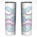Australian Indigenous Aboriginal Art Skinny Tumbler Vivid Pastel Pink Teal