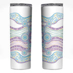 Australian Indigenous Aboriginal Art Skinny Tumbler Vivid Pastel Pink Teal