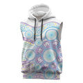 Australian Indigenous Aboriginal Art Sleeveless Hoodie Vivid Pastel Pink Teal
