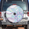 Australian Indigenous Aboriginal Art Spare Tire Cover Vivid Pastel Pink Teal