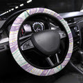 Australian Indigenous Aboriginal Art Steering Wheel Cover Vivid Pastel Pink Teal
